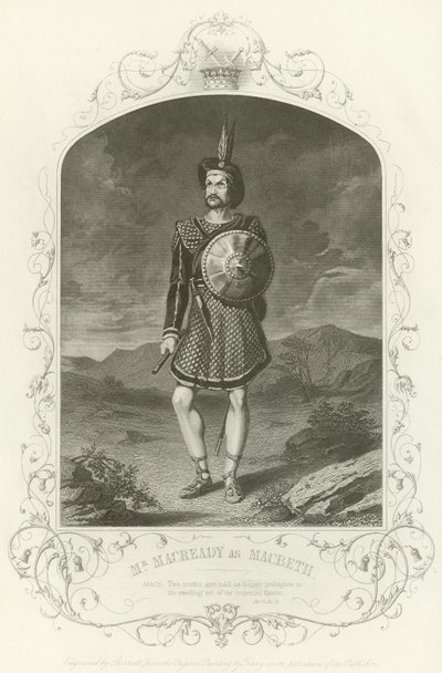 El Sr. Macready como Macbeth, Acto I, escena iii de Joseph Kenny Meadows